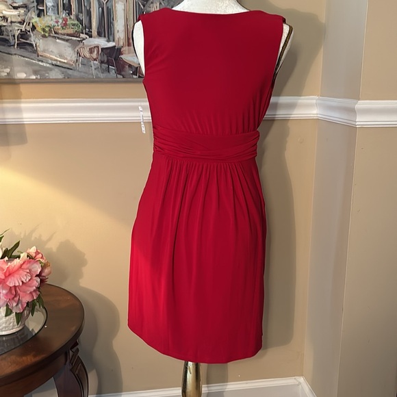 NWT Sexy red slinky dress with slimming ruched waist. - Picture 6 of 9